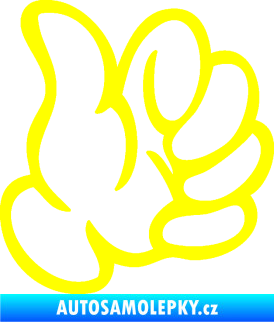 Samolepka Ruka 002 pravá palec nahoru žlutá citron