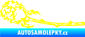 Samolepka Růže 004 levá z plamenů žlutá citron
