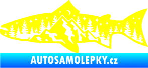 Samolepka Ryba 021 levá noční rybaření žlutá citron