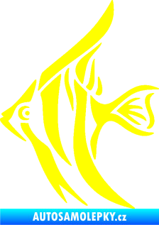 Samolepka Ryba 024  levá akvarijní skalára žlutá citron