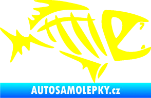 Samolepka Ryba kostra  007 pravá žlutá citron