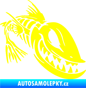 Samolepka Ryba kostra 001 pravá žlutá citron