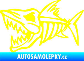 Samolepka Ryba kostra 002 levá žlutá citron