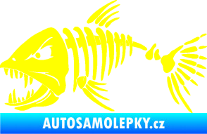 Samolepka Ryba kostra 005 levá žlutá citron