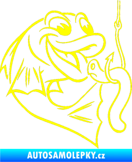 Samolepka Ryba s návnadou 001 pravá žlutá citron