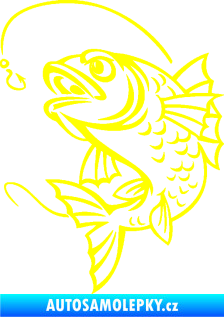 Samolepka Ryba s návnadou 005 levá žlutá citron