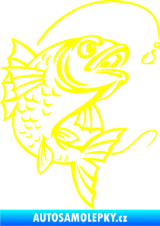 Samolepka Ryba s návnadou 005 pravá žlutá citron