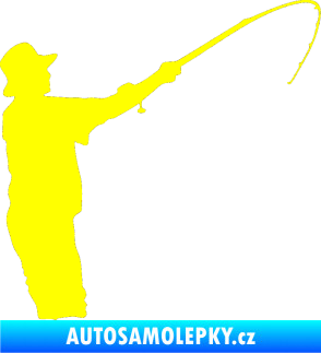 Samolepka Rybář 004 pravá žlutá citron