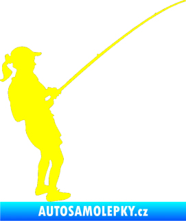 Samolepka Rybář 005 pravá žlutá citron