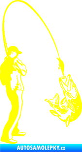 Samolepka Rybář 016 pravá žlutá citron