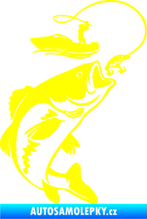 Samolepka Rybář 019 pravá žlutá citron