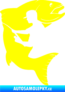 Samolepka Rybář 020 levá žlutá citron