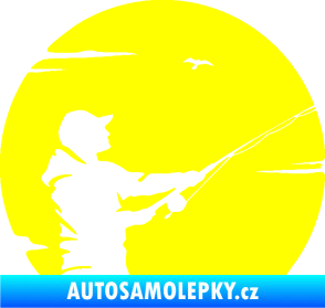 Samolepka Rybář 022 pravá žlutá citron