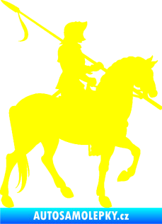 Samolepka Rytíř na koni pravá žlutá citron