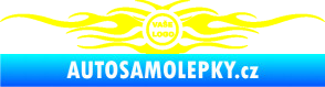Samolepka Samolepka na zadní sklo plameny se znakem žlutá citron