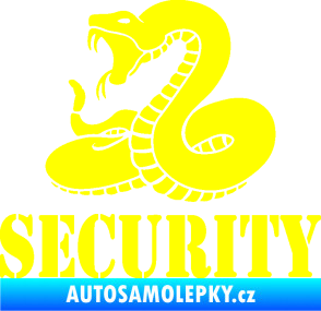 Samolepka Security hlídáno - levá had žlutá citron