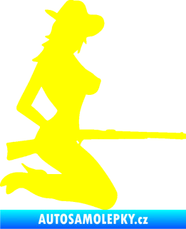 Samolepka Sexy country girl pravá žlutá citron