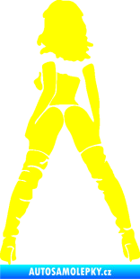 Samolepka Sexy žena a vysoké kozačky levá žlutá citron