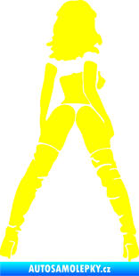 Samolepka Sexy žena a vysoké kozačky pravá žlutá citron