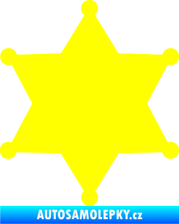 Samolepka Sheriff 002 hvězda žlutá citron