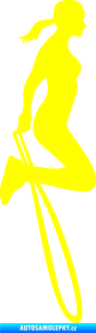 Samolepka Skákání přes švihadlo 002 pravá skipping rope žlutá citron