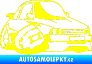Samolepka Škoda 120 karikatura pravá žlutá citron