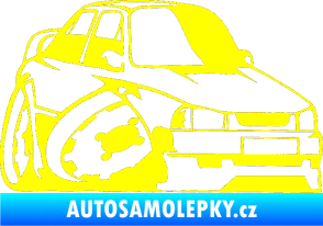 Samolepka Škoda 130 karikatura pravá žlutá citron