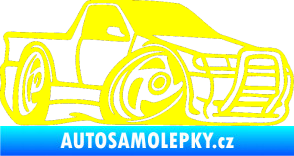 Samolepka Škoda Felicia korba karikatura pravá žlutá citron