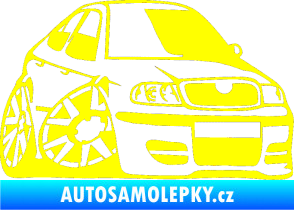 Samolepka Škoda Octavia karikatura pravá žlutá citron