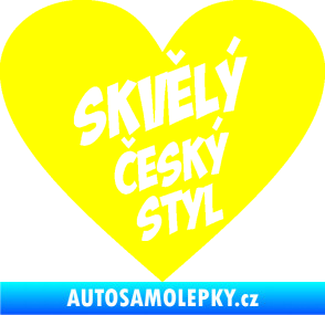 Samolepka Skvělý český styl srdce žlutá citron