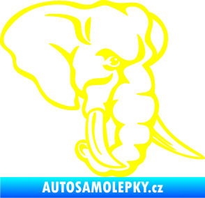 Samolepka Slon 026 pravá hlava žlutá citron