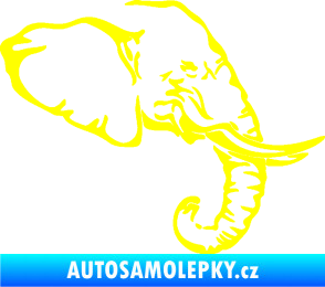 Samolepka Slon 030 pravá hlava žlutá citron