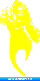 Samolepka Smrtka 006 levá s drápy žlutá citron
