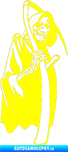 Samolepka Smrtka s kosou pravá žlutá citron