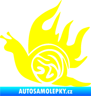 Samolepka Šnek s plameny levá žlutá citron