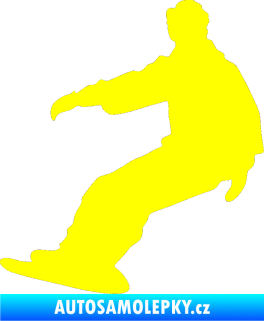 Samolepka Snowboard 006 pravá žlutá citron