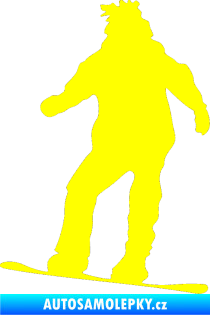 Samolepka Snowboard 008 pravá žlutá citron