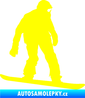Samolepka Snowboard 027 pravá žlutá citron
