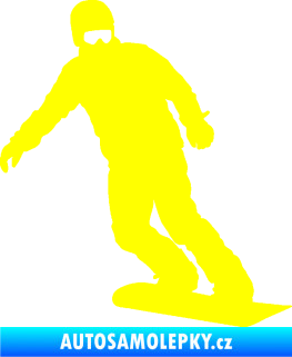 Samolepka Snowboard 029 pravá žlutá citron