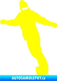 Samolepka Snowboard 031 pravá žlutá citron