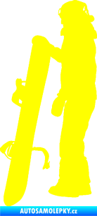 Samolepka Snowboard 032 levá žlutá citron