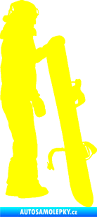Samolepka Snowboard 032 pravá žlutá citron