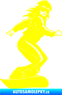 Samolepka Snowboard 036 pravá žlutá citron