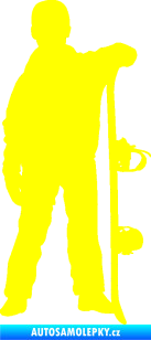Samolepka Snowboard 039 pravá žlutá citron