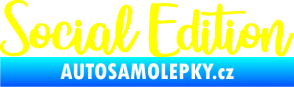 Samolepka Social edition nápis žlutá citron