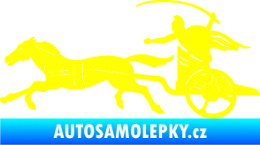 Samolepka Sparťanský bojovník 001 levá bojový vůz s koněm žlutá citron