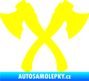 Samolepka Spojené sekery žlutá citron