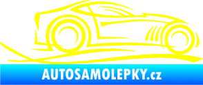 Samolepka Sportovní auto 002 pravá žlutá citron
