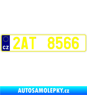 Samolepka SPZ s EU neodrazkový podklad žlutá citron