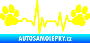 Samolepka Srdeční tep 004 tlapky žlutá citron